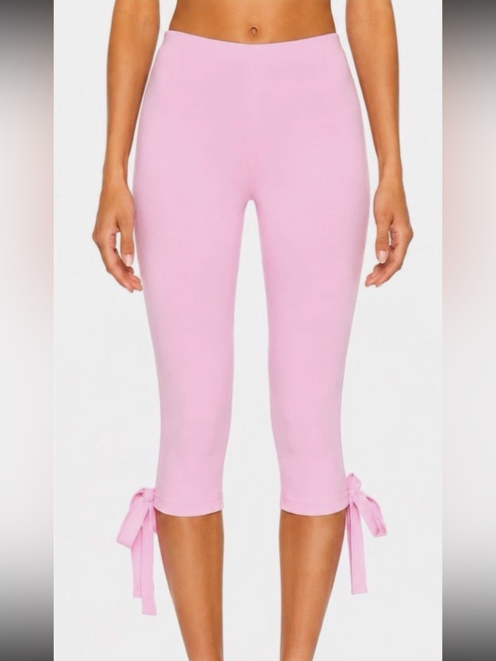 Miaou Pink Tie-Hem Capri Pants